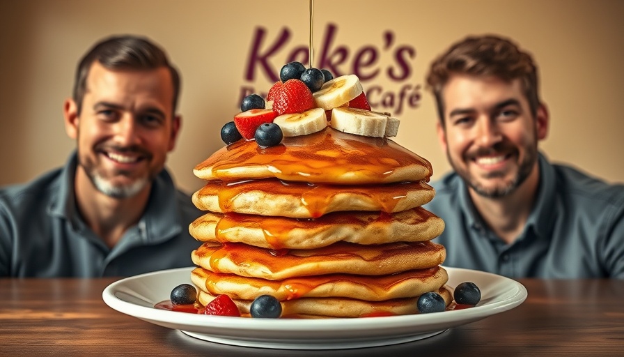 Keke’s Breakfast Cafe Franchise Webinar featuring pancakes and speakers.
