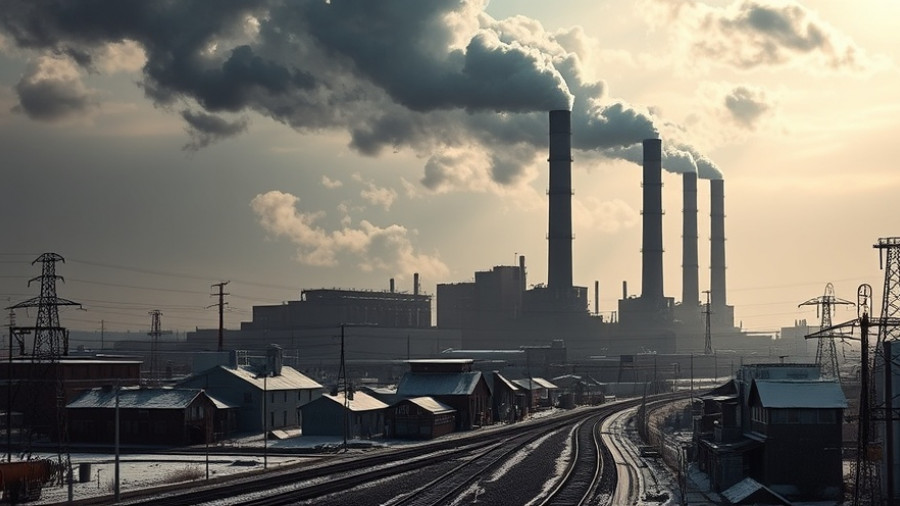 Record CO2 levels in 2024 depicted by factory smokestacks emitting smoke.