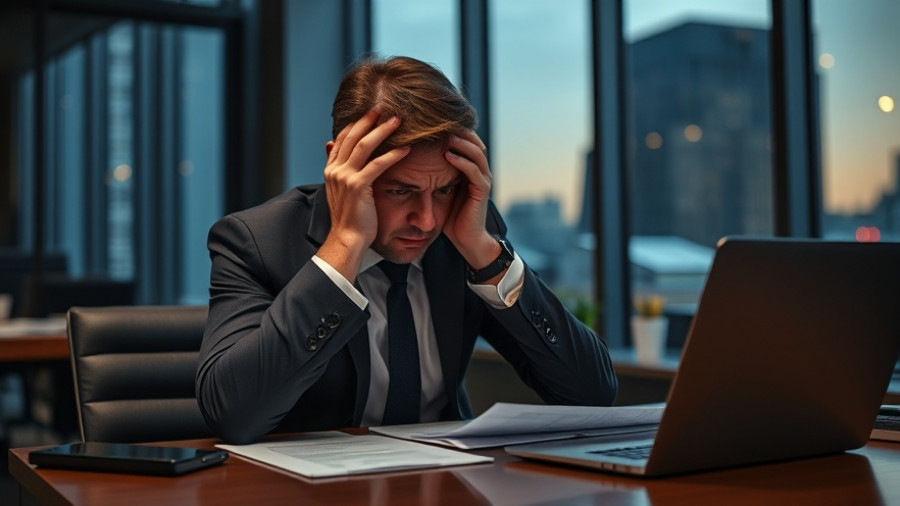 Job Burnout Recovery: Stressed businessman in office