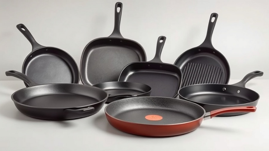 Best grill pan for vegetarians, non-stick pans on a light background.