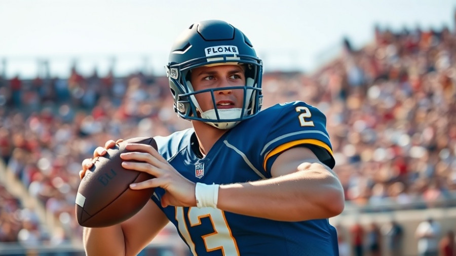 NFL DFS strategy during live football game, player ready to pass.