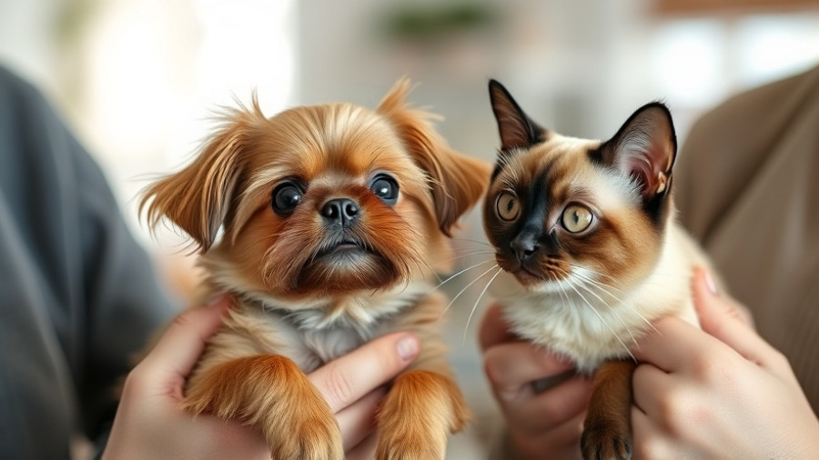 Community Vaccination Event for People and Pets featuring a dog and cat being held.