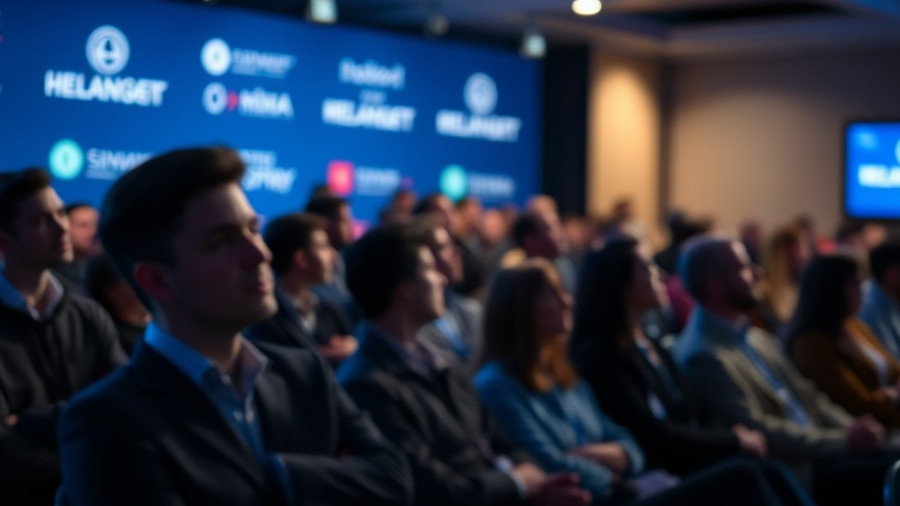 AI and the Future of Work conference backdrop with audience.