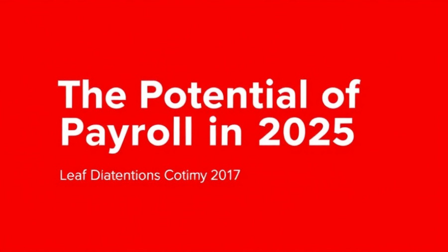 Future payroll expectations 2025 survey text in white on red background.