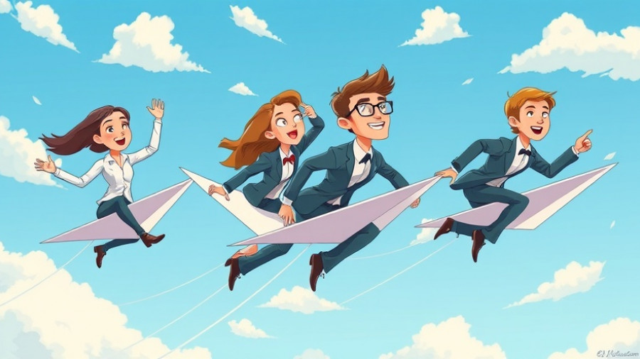 Illustration of professionals flying on paper planes, symbolizing integrating works councils in workplace safety.