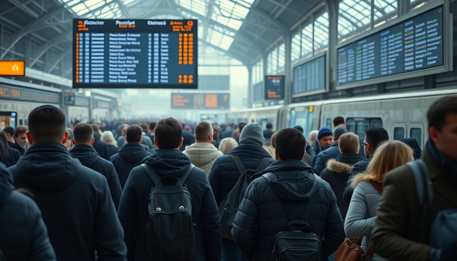 Crowded station with travelers amid travel disruptions in South Korea.
