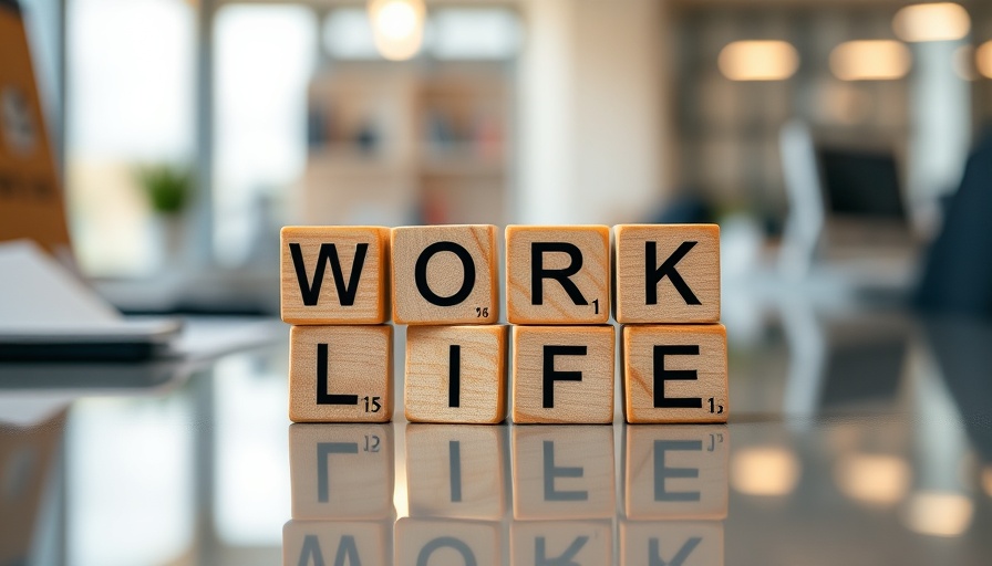 Balancing work and life represented with wooden blocks on a desk.