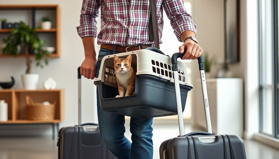 Traveler with cat carrier and luggage, pet-friendly hotels in Ocean City, MD