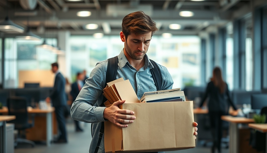 Young man leaves office with belongings, reflecting toxic work culture in India.
