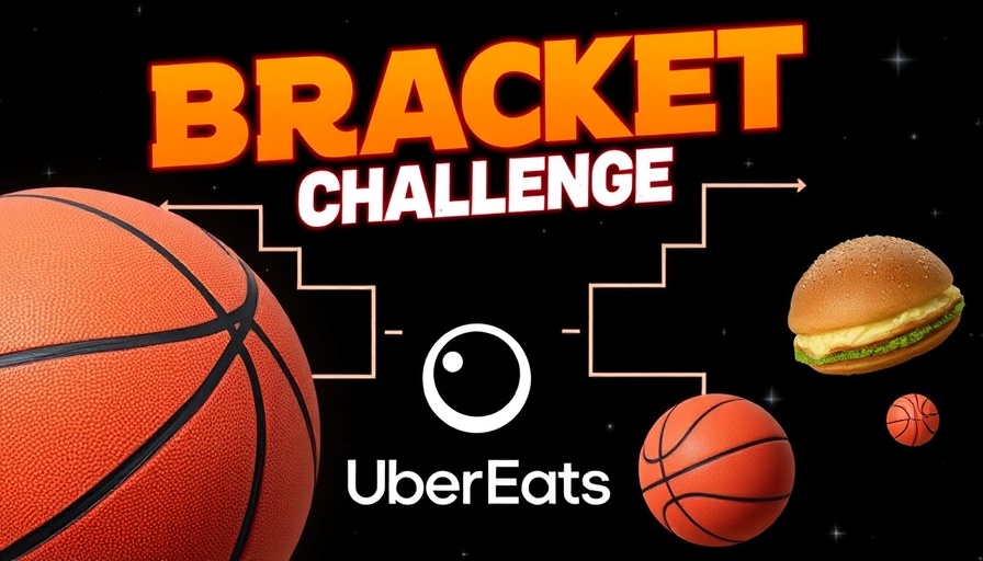 Bracket Challenge with basketball graphic by Uber Eats