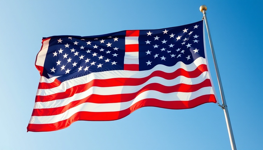 Vibrant American flag symbolizes California's online safety law for children.