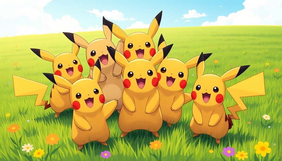 Pikachu characters celebrating in a meadow, related to Pokémon Go acquisition.