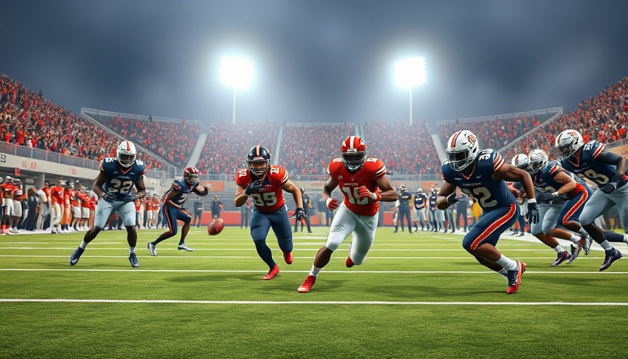 Utah Tech football players in action during a dynamic game.