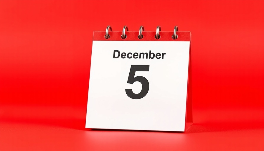 December calendar for productivity tips, showing December 5.