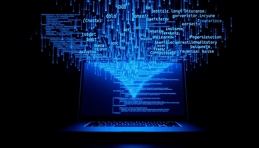 Floating code and laptop screen showcasing ChatGPT coding power tool.