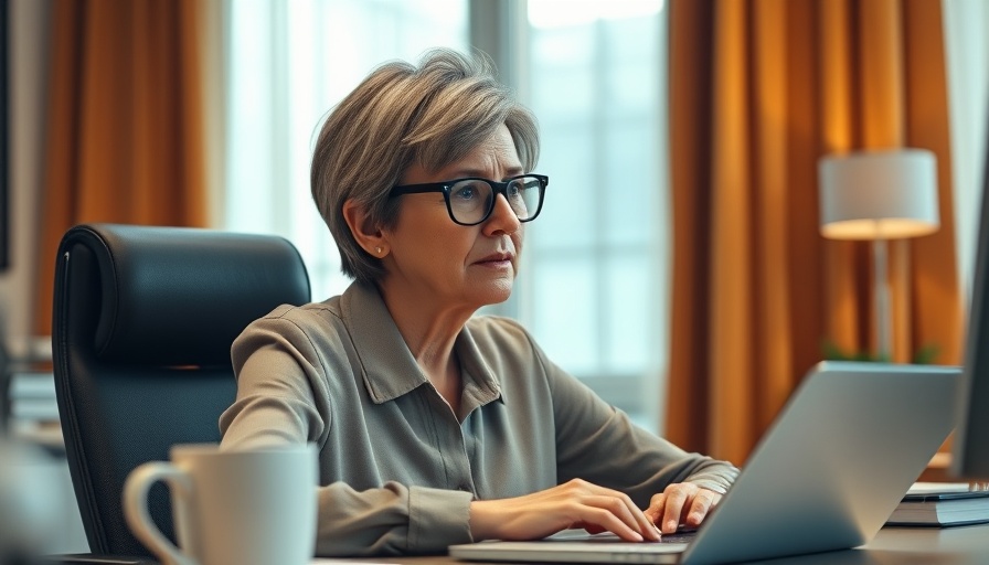 Professional woman working at a desk, office setting, Adirondack Park Agency toxic workplace.
