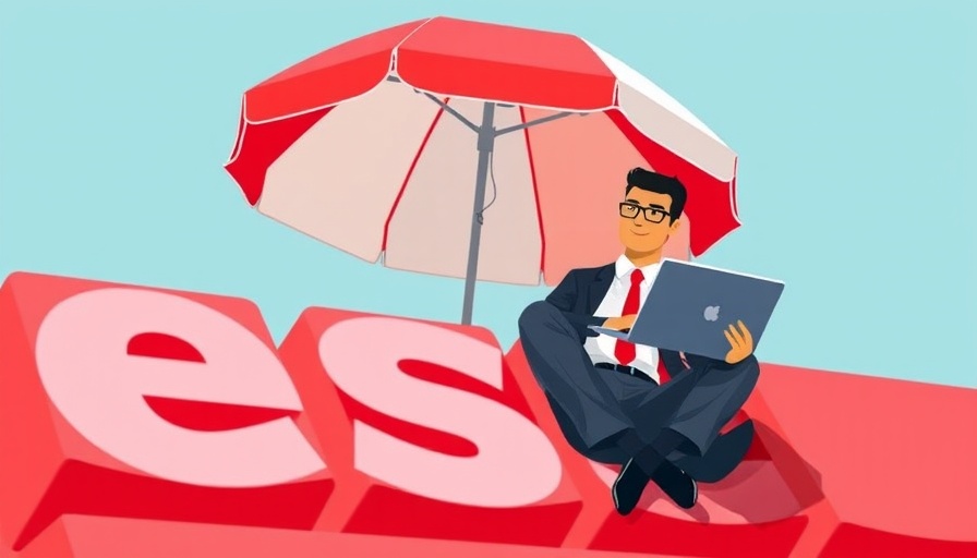 Illustration of a man in a suit on an 'esc' key, representing Revenge Quitting Gen Z.