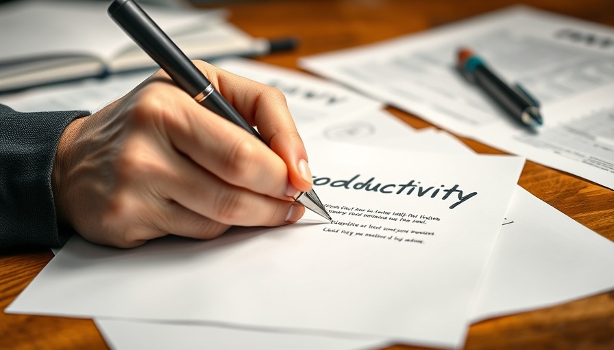 Hand writing goals on paper, productivity hacks for working professionals.