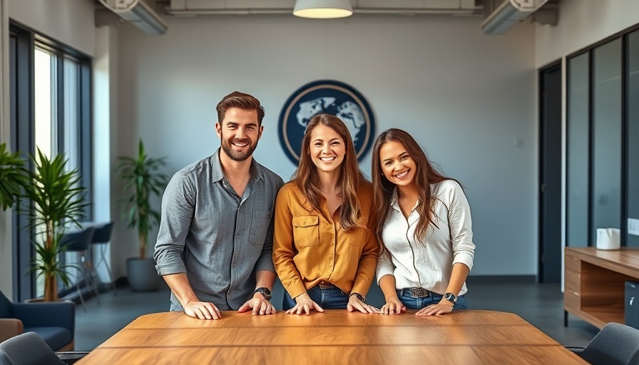 Casually dressed men smiling in modern office for pet insurance expansion.