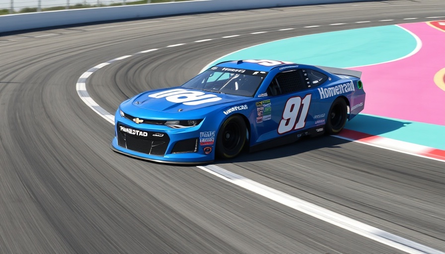NASCAR car on Homestead track during race weekend.