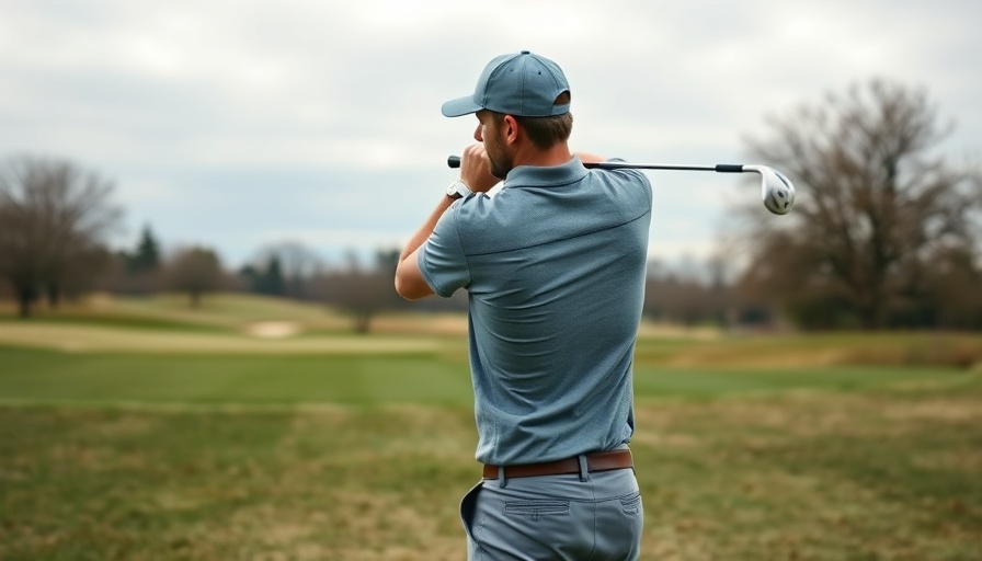 Casual golfer practicing at an early Maine golf course.