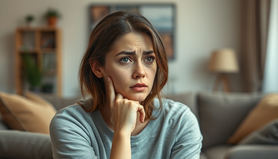 Concerned young woman reflecting on relationship issues.