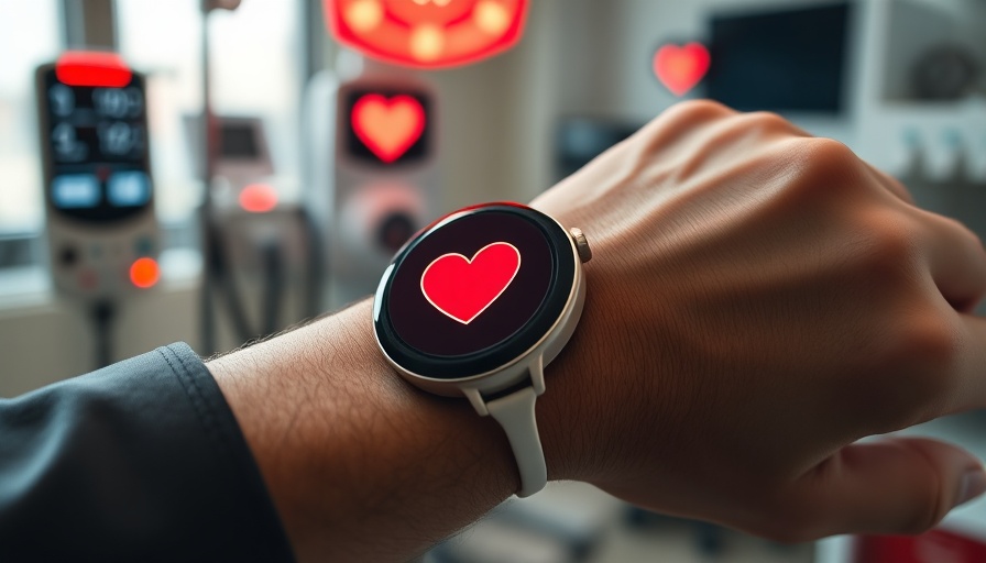 Monitor heart health with smartwatches, close-up view.