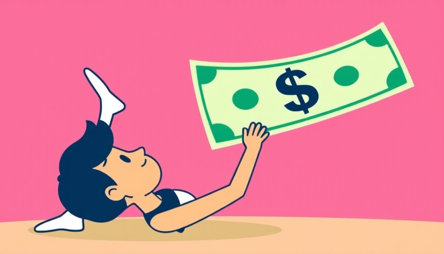 Cartoon of person stretching towards dollar, Health Savings Account Millionaire.