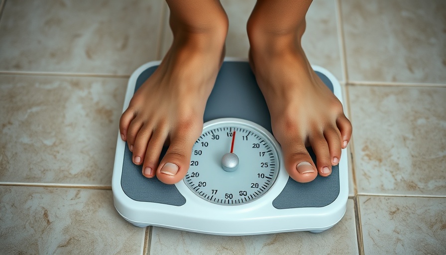 Feet on scale for weight loss strategies, measuring progress