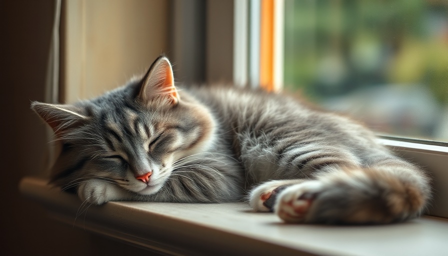Fluffy cat sleeping on windowsill related to bird flu in pets.