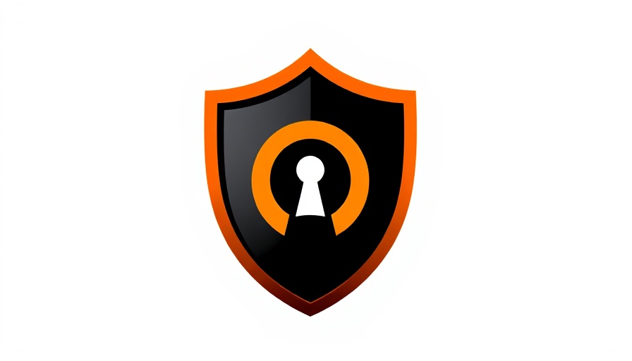 Cybersecurity awareness logo with shield and keyhole design.