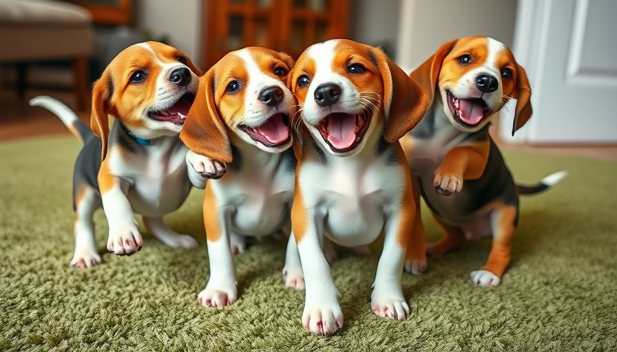 Playful puppies showcasing active lifestyle for pet health tips spring.