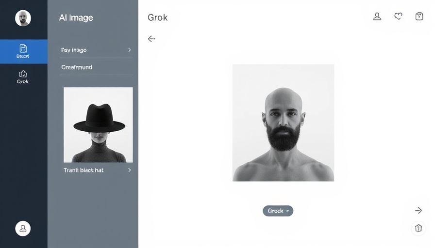 AI image editing with Grok interface showing text input options.