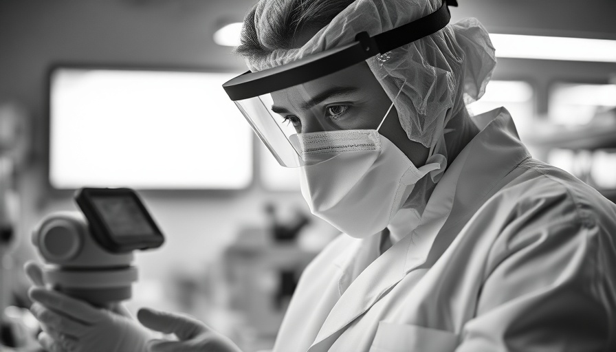 Scientist in lab gear conducting clinical testing in beauty.