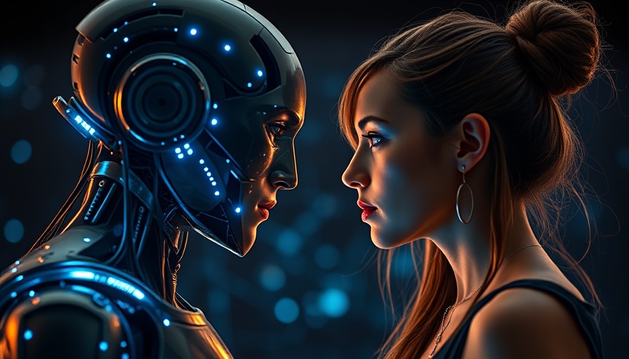 Human and AI face-off in digital realm, symbolizing AI and Human Workforce.
