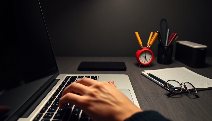 Pomodoro Technique for Productivity illustrated by typing and timer.