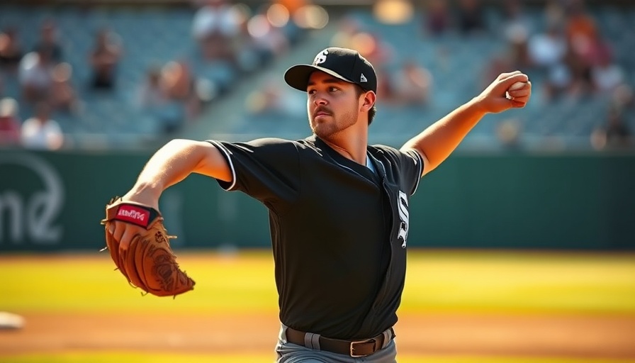 Dynamic pitcher mid-throw in sports field