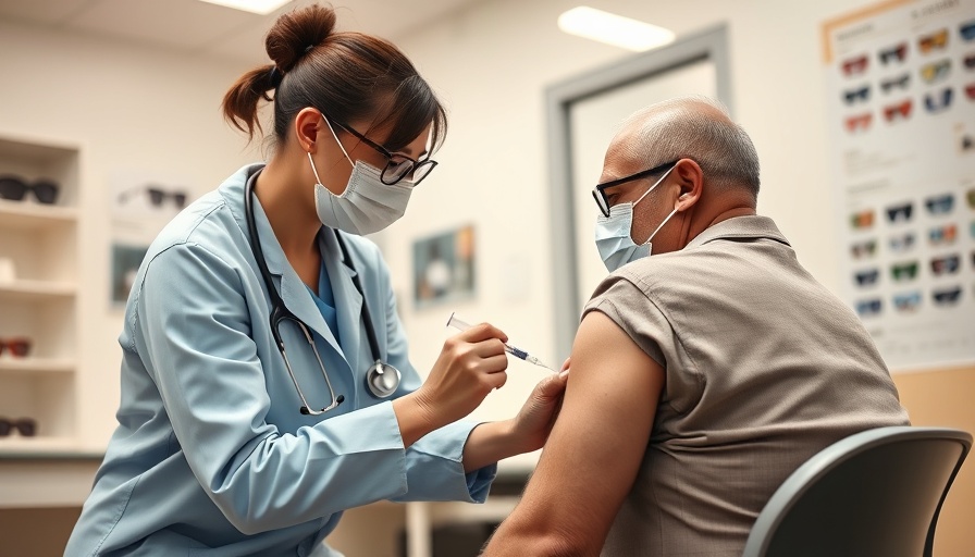 Nevada healthcare worker gives vaccine in clinic.