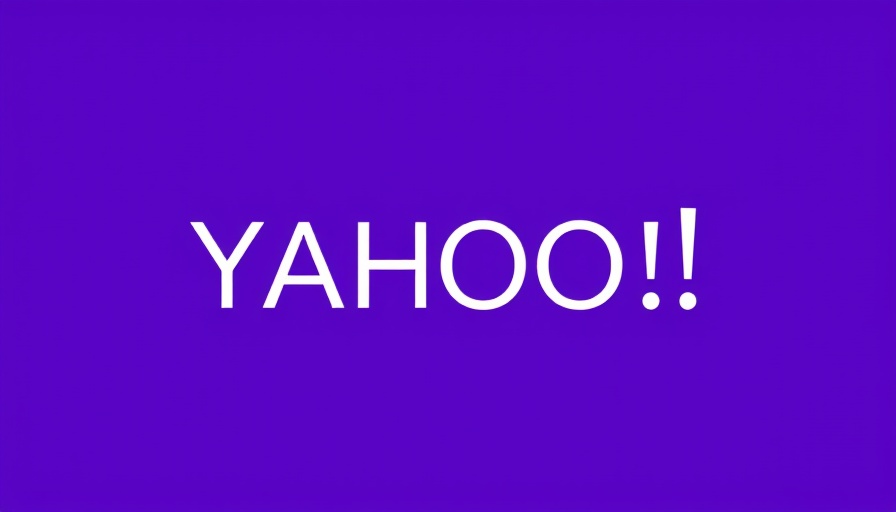 Bold Yahoo logo on a purple background.