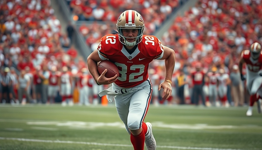 Focused football player in NFL game action.