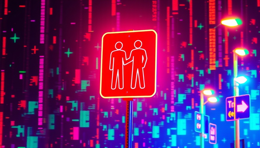 Abstract traffic sign with glitch effect symbolizing kids online safety laws.