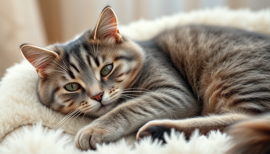 Gray tabby cat resting on blanket, Protecting Your Cat from Avian Influenza.