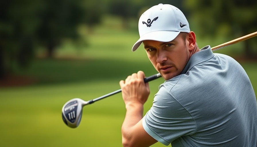 Focused golfer with intense expression at 2025 Houston Open leaderboards