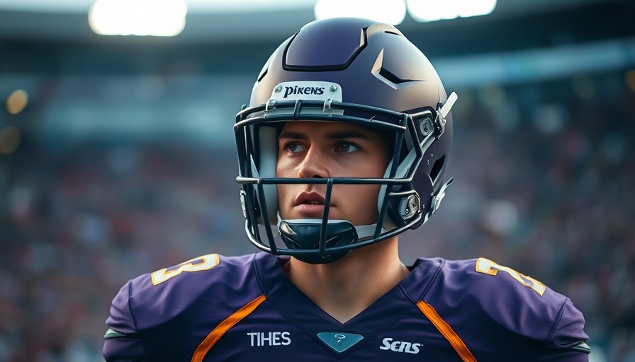 Focused NFL player in purple helmet during 2025 NFL Free Agency Updates.