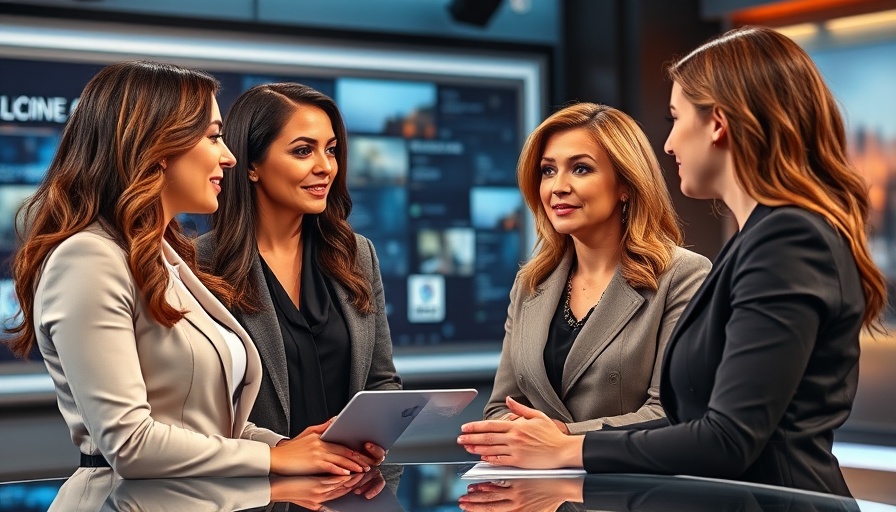 Women discussing protecting kids online during a TV segment.