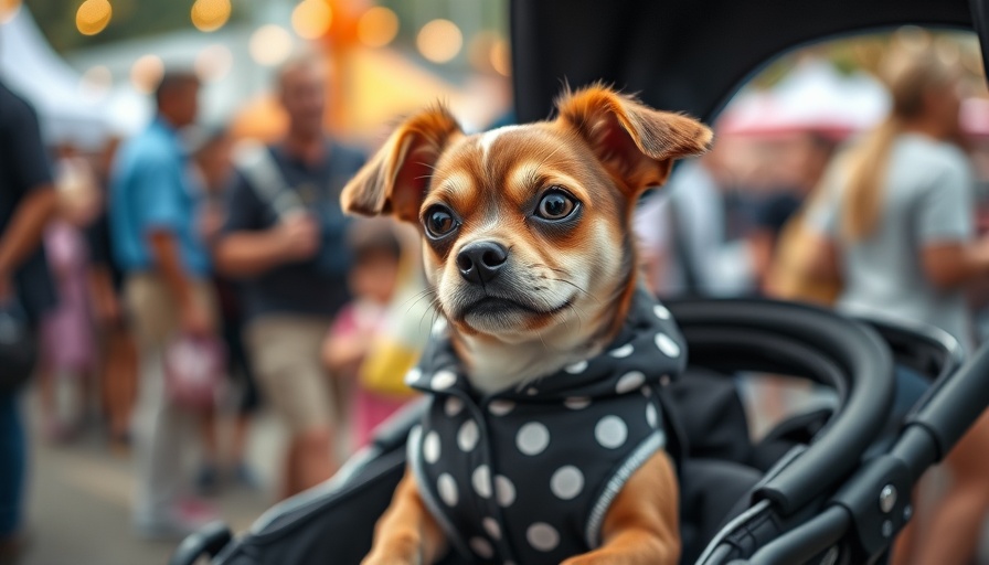 Free Healthy Pets Event Fulton County dog in stroller at event.