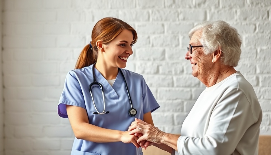 Empathetic scene of a nurse and woman engaging in mental health support.