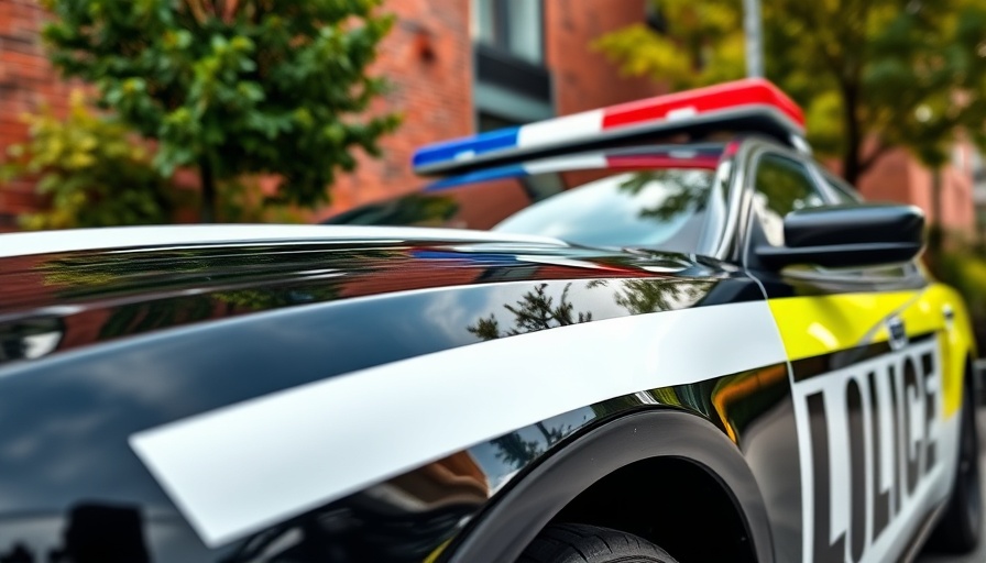 Police car parked outdoors, representing crisis in toxic work environment.