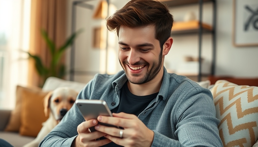 Young man engaging with geographically diverse social networks at home.
