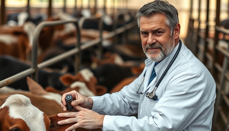 Veterinarian at Justice Masilela's vet clinic caring for livestock